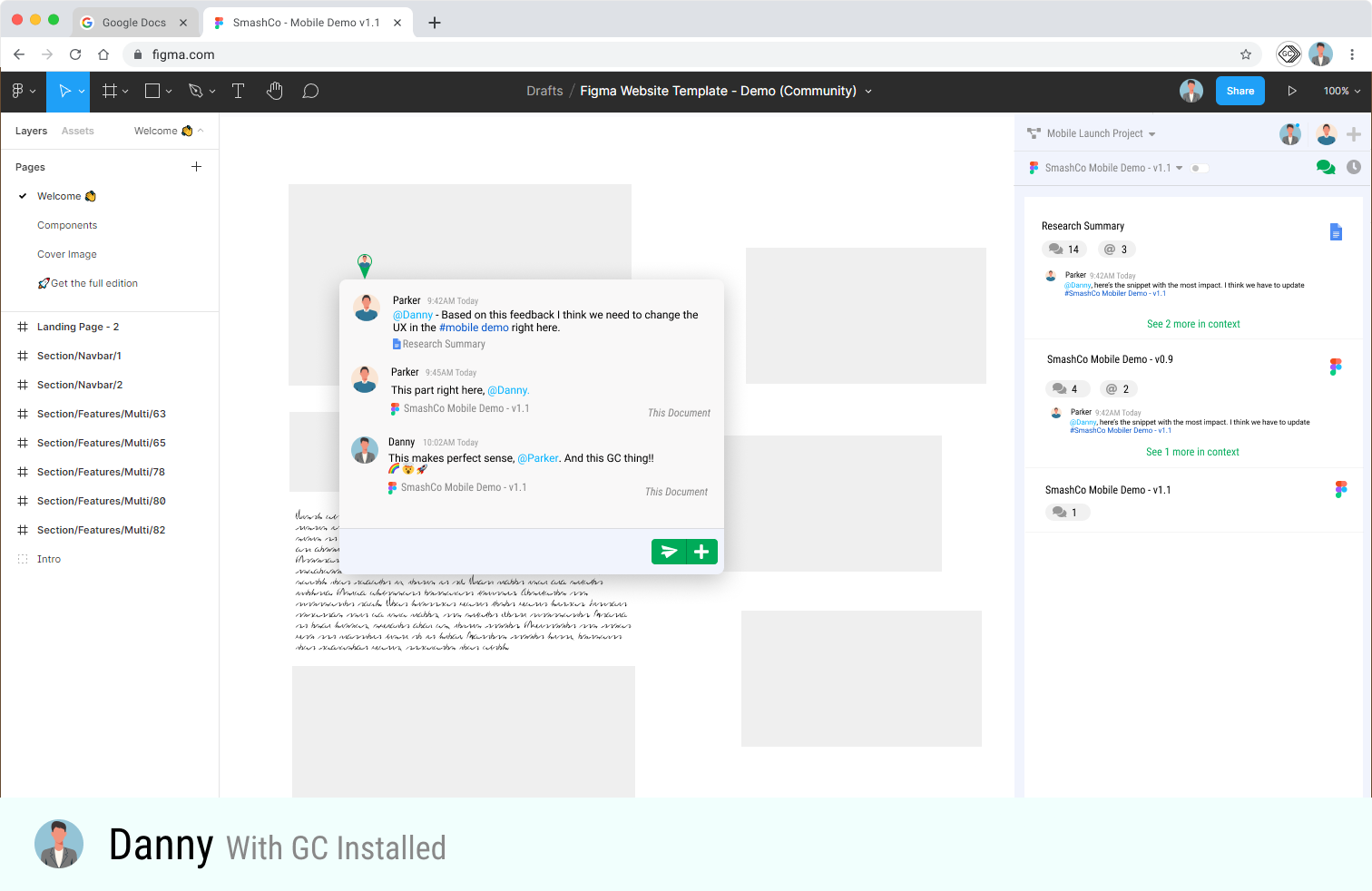 Aspirational prototype of the General Collaboration application interface